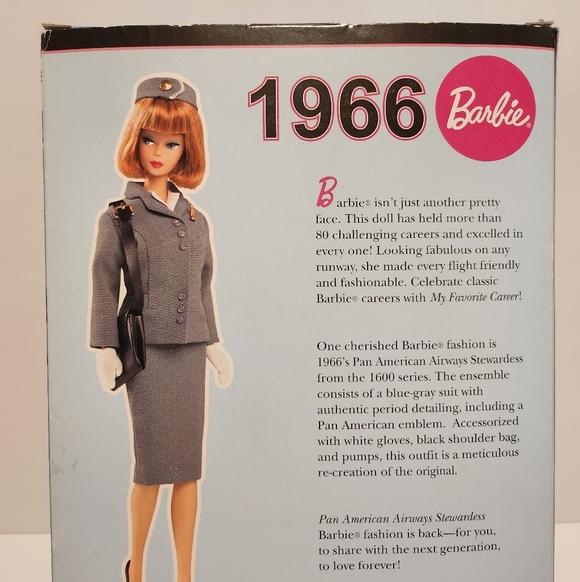 2009 My Favorite Career Pan Am Stewardess Barbie 1966 Reproduction Mattel - Picture 5 of 11